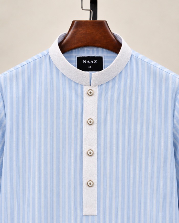 Sky Blue Stripe Premium Panjabi
