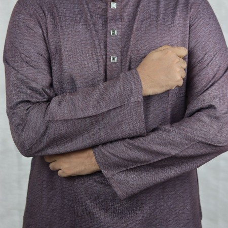 Printed Cotton Panjabi - Coffee